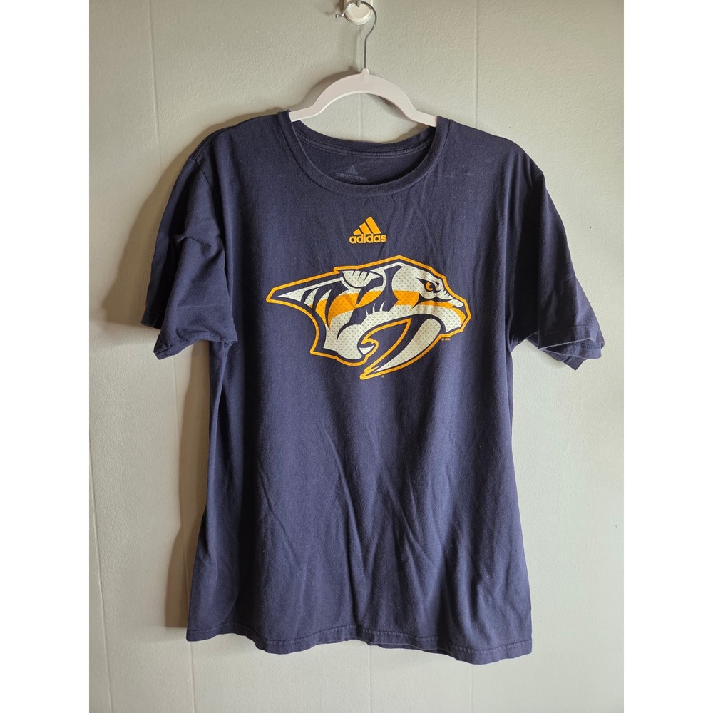 Adidas Nashville Predators NHL Navy Blue‎ The Go-To Tee Graphic T-Shirt Large